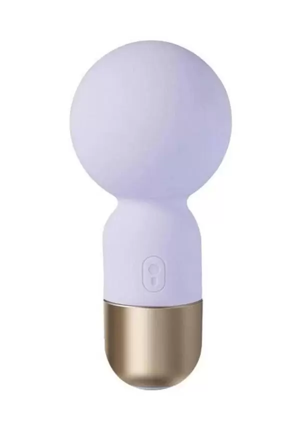 Pokewan Pocket Mini Vibrating Silicone Rechargeable Wand Massager - Purple/Rose Gold