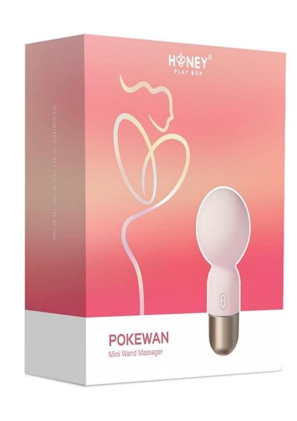 Pokewan Pocket Mini Vibrating Silicone Rechargeable Wand Massager - Pink/Rose Gold