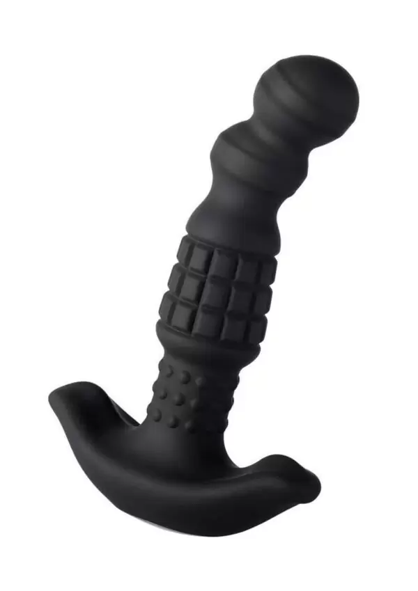 Pineapple Man Rolling Bead Vibrating Rechargeable Silicone Prostate Massager - Black