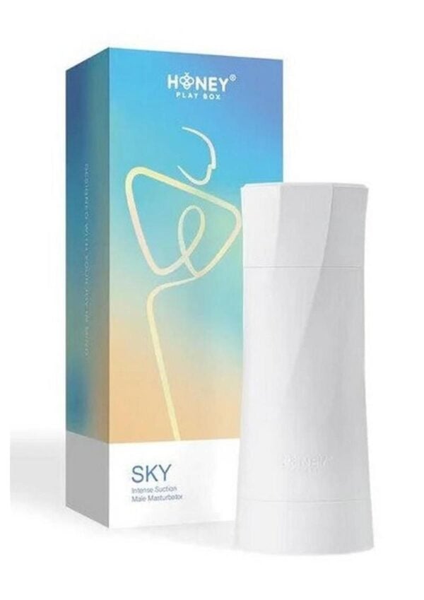 Sky Intense Suction and Vibration Rechargeable Blowjob Machine - White