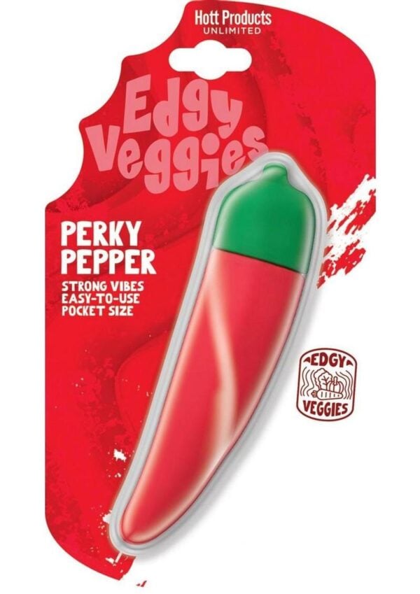 Edgy Veggies Perky Pepper Rechargeable Silicone Vibrator - Red/Green