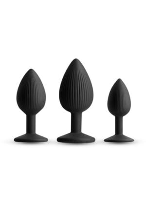 Renegade Triple Ace Silicone Anal Plugs Kit (3pc Set) - Black