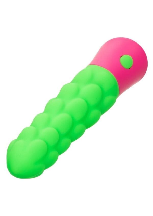 Rave Ripple Rechargeable Silicone Vibrator - Green/Pink