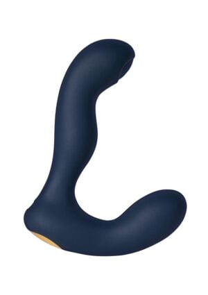 Svakom Iker Neo Rechargeable Silicone App Compatible Prostate Vibrator - Navy Blue/Gold