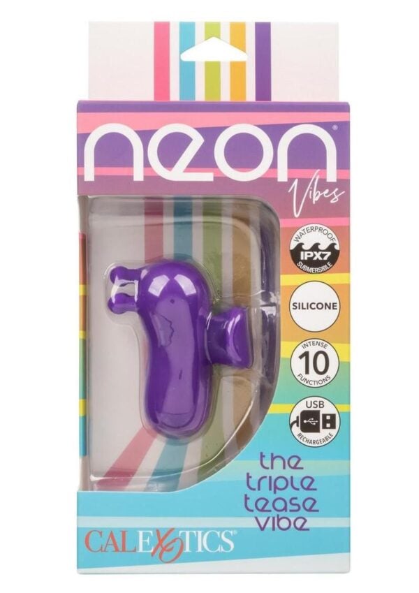 Neon Vibes The Triple Tease Rechargeable Silicone Vibrator - Purple