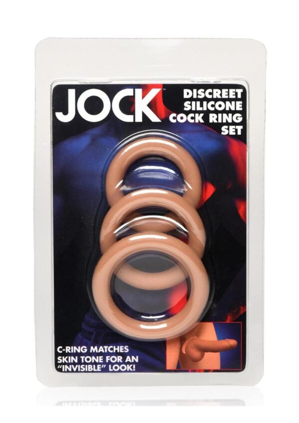 JOCK Discrete Silicone Cock Ring Set - Caramel
