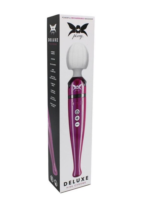 Pixey Deluxe Rechargeable Wand - Pink Chrome