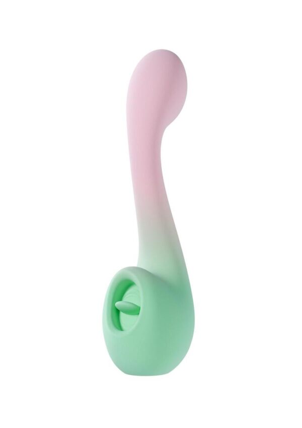 Play With Me Melody Rechargeable Silicone Dual-End Vibrator - Pink/Green