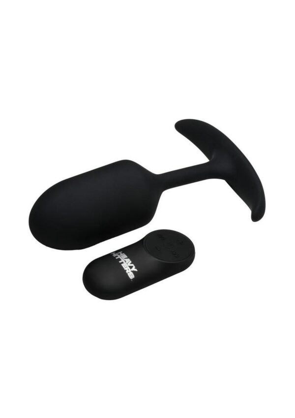 Heavy Hitters Vibrating Weighted Rechargeable Silicone Anal Plug - Large - Black