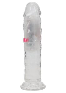RealRock Rechargeable Dildo with Remote Control 6in - Clear
