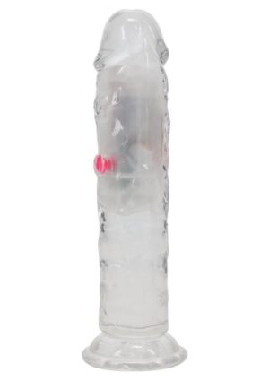 RealRock Rechargeable Dildo with Remote Control 6in - Clear