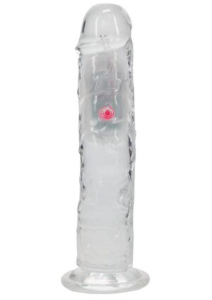 RealRock Rechargeable Dildo with Remote Control 8in - Clear