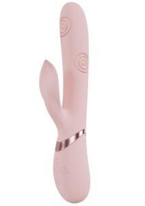 Vive Fronda Rechargeable Silicone Triple Motor G-Spot VIbrating and Tapping Leaf Clit Stimulator - Pink