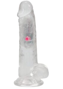 RealRock Rechargeable Dildo with Balls and Remote Control 7in - Clear