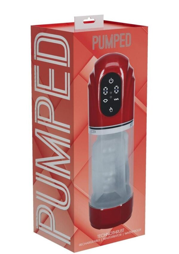 Pumped TechnoThrust 10 Function Automatic Masturbator - Metallic Red