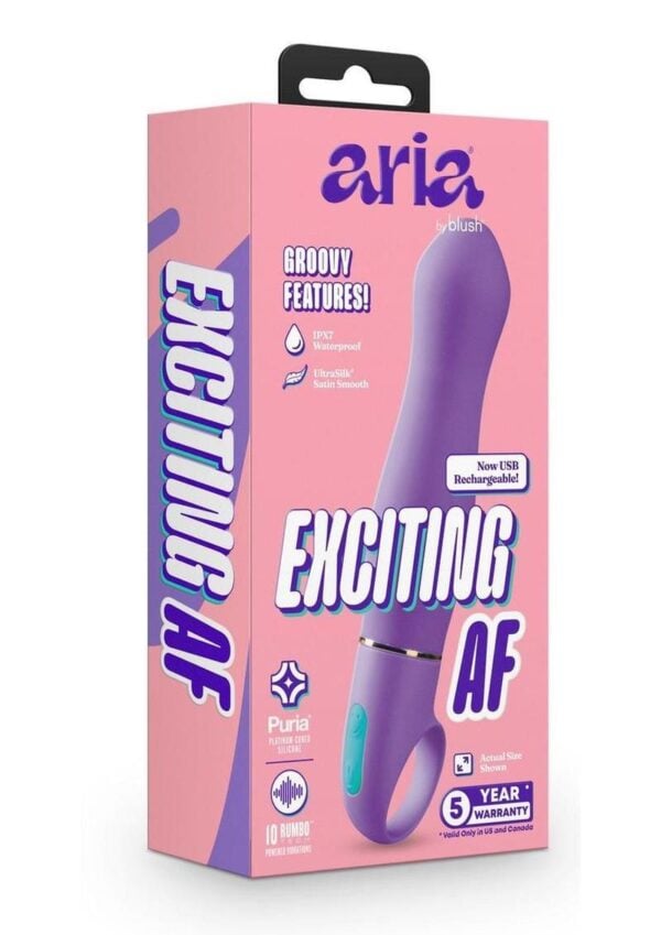 Aria Exciting AF Silicone Rechargeable Vibrator - Indigo Blue