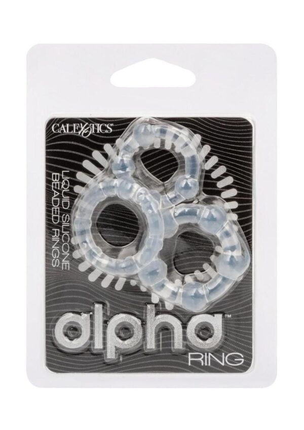 Alpha Liquid Silicone Beaded Rings Set - Clear