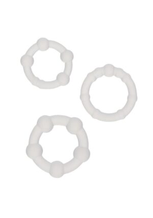 Alpha Liquid Silicone Beaded Rings Set - Clear