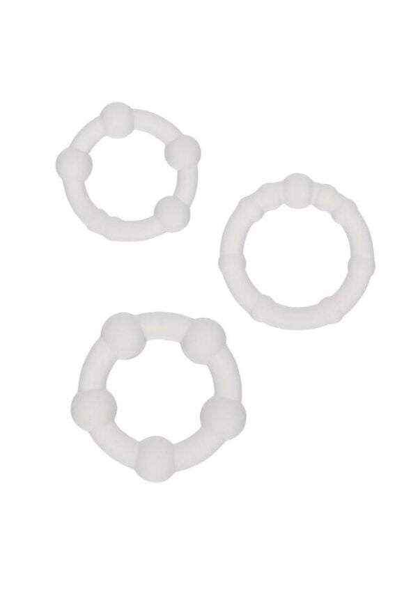 Alpha Liquid Silicone Beaded Rings Set - Clear