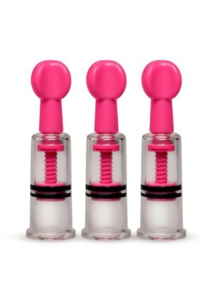 Size Matters MAXtwist Clit and Nipple Triple Sucker Set - Pink