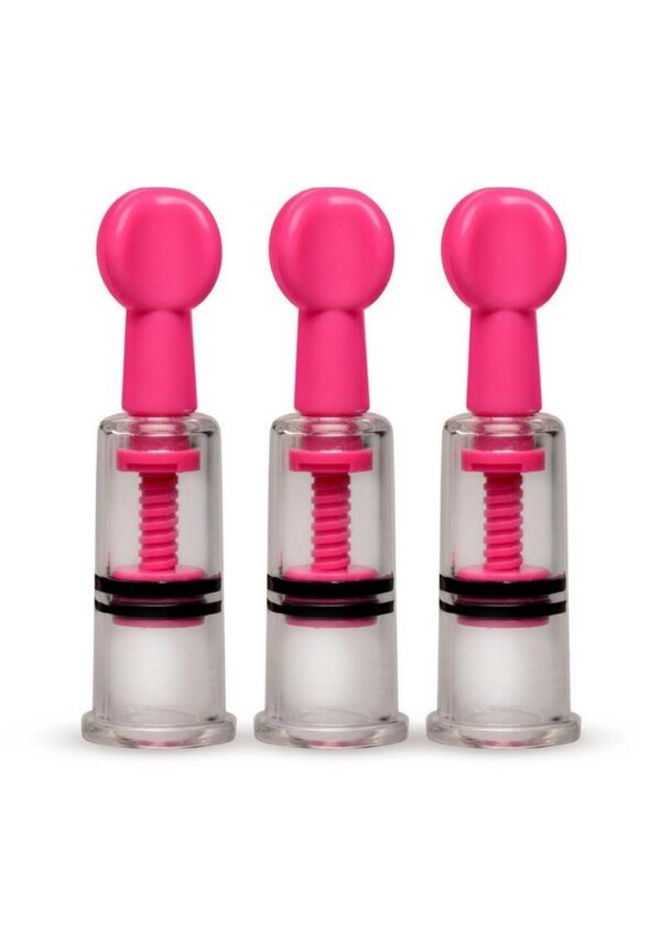 Size Matters MAXtwist Clit and Nipple Triple Sucker Set - Pink