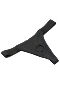 Bedroom Bliss Chérie Thong Strap-On Panty Harness - Small - Black