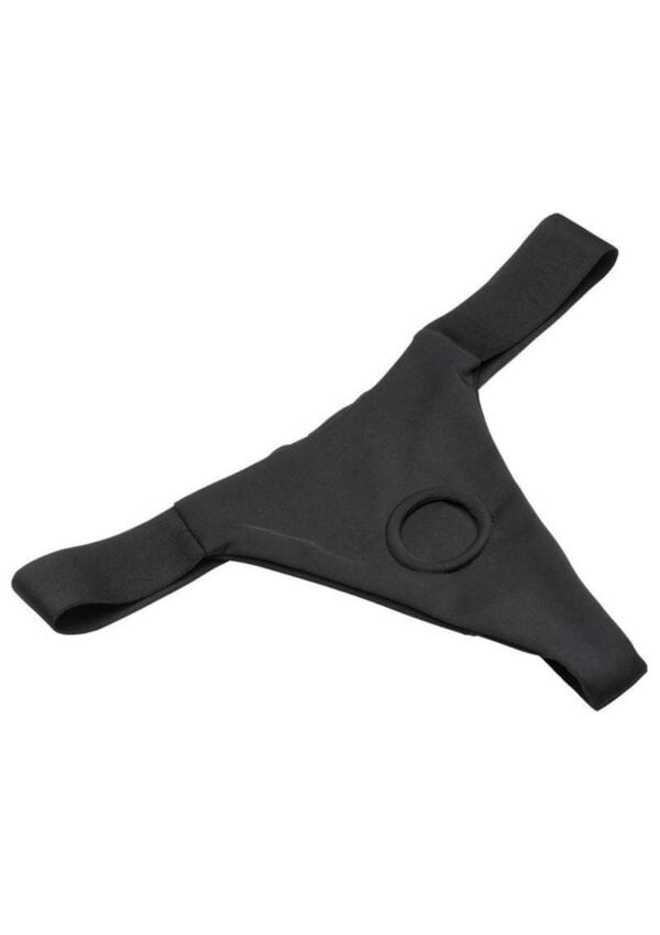 Bedroom Bliss Chérie Thong Strap-On Panty Harness - Medium - Black