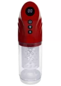 Pumped StrokeMate Multi-Function Rechargeable Masturbator - Metallic Red