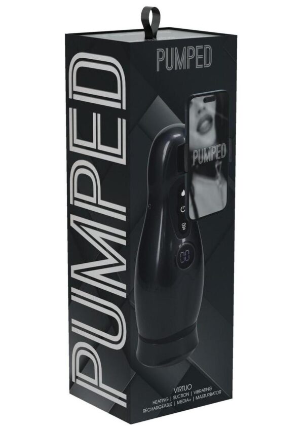 Pumped Virtuo 10 Function Rechargeable Masturbator with Phone Attachment - Gun Metal