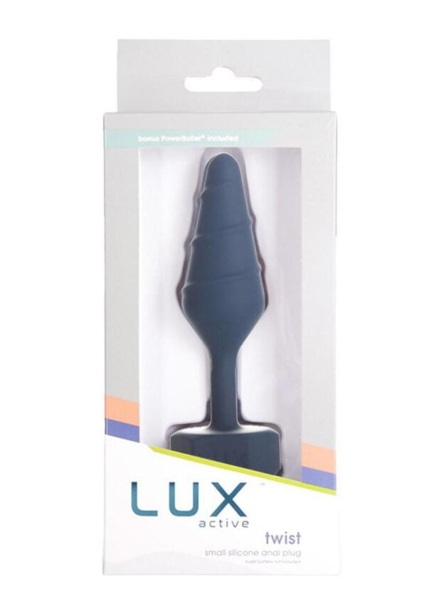 Lux Active Twist Rechargeable Silicone Anal Plug - Small - Blue