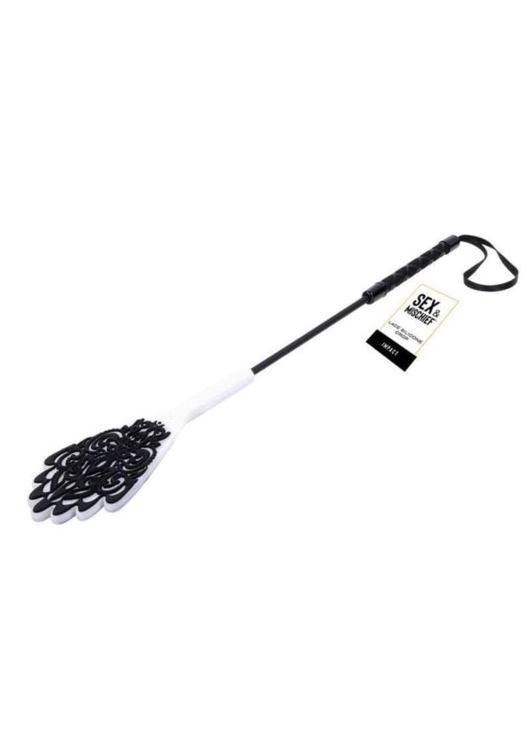 Sex and Mischief Lace Silicone Crop - Black/Silver