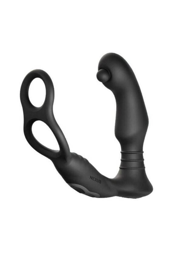 Nexus SIMUL8 Orbit Edition Rechargeable Silicone Vibrating Dual Motor Anal Cock and Ball Massager - Black
