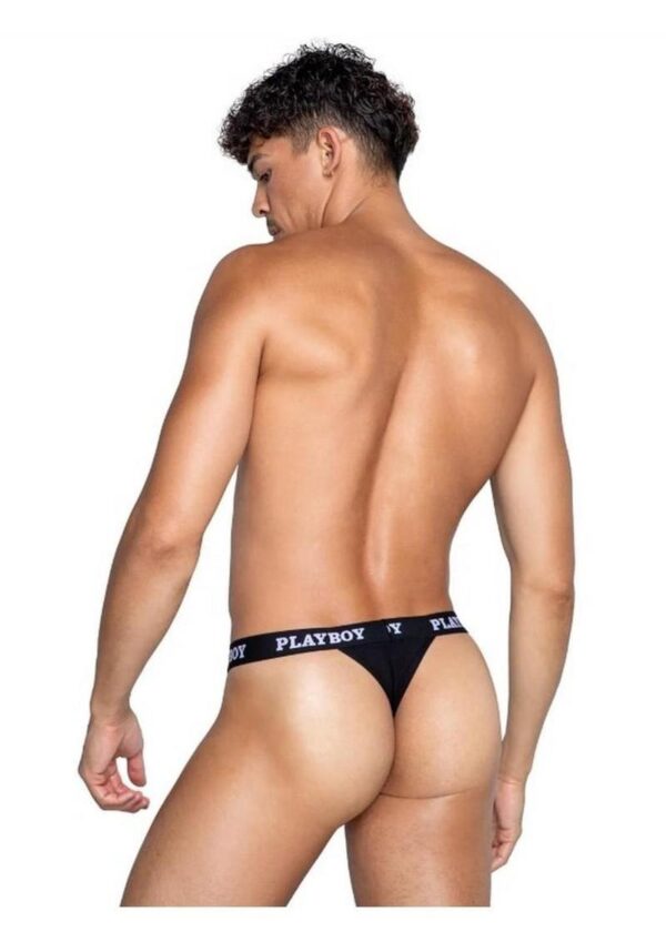 Playboys Mens Modal Gym Thong - Large - Black/White