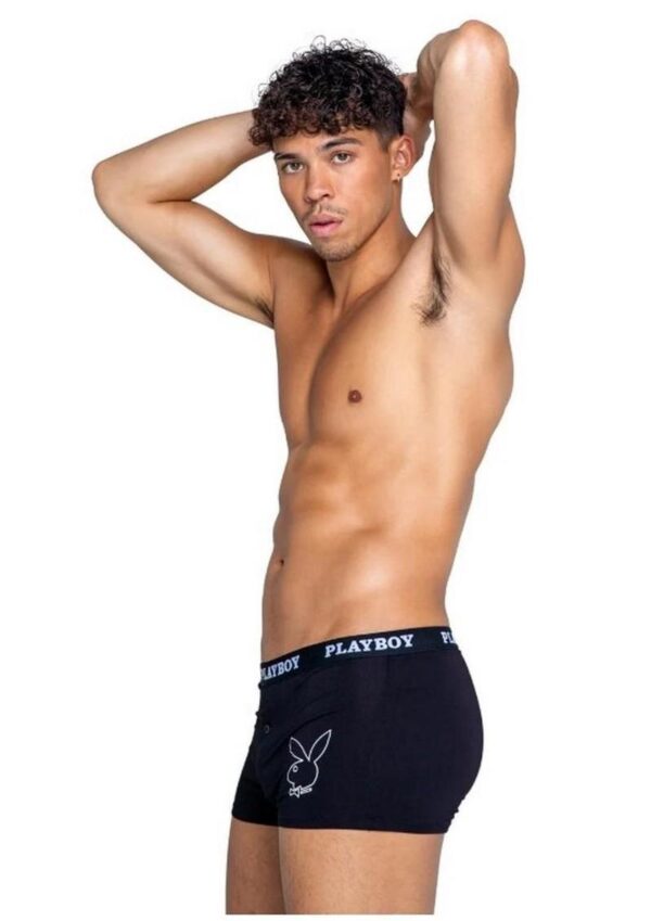 Playboy Mens Tuxedo Boxer Brief - Small - Black/White