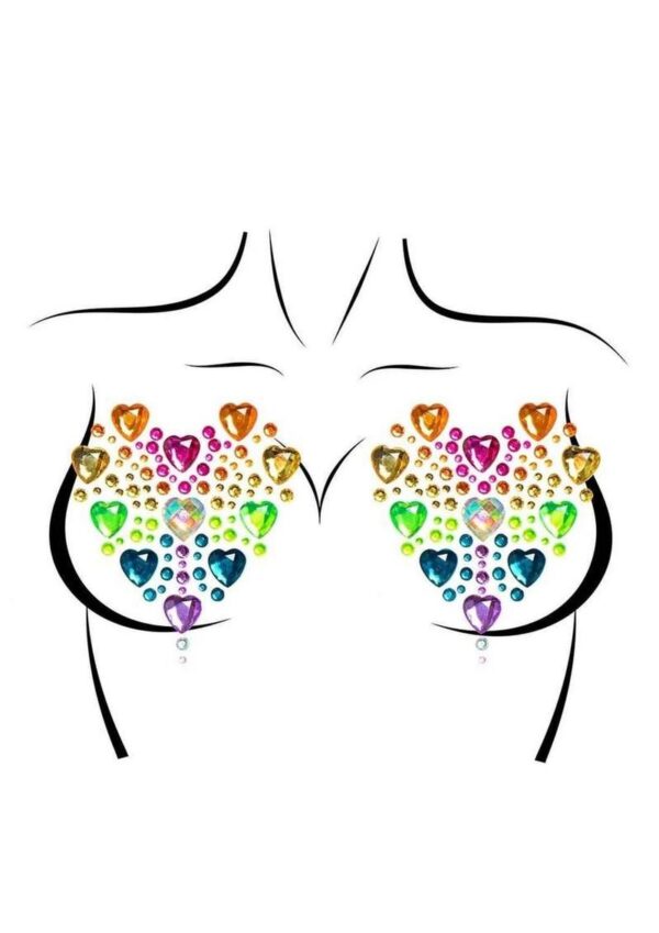 Leg Avenue Prism Nipple Jewels Stickers and Body Glitter (2 Packets) - Multicolor