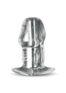 Master Series Dicked Hollow Anal Plug - Medium - Clear